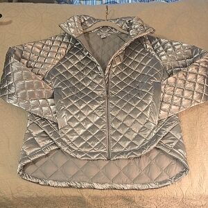 Athleta Metallic Silver Women's Puffer Jacket size M